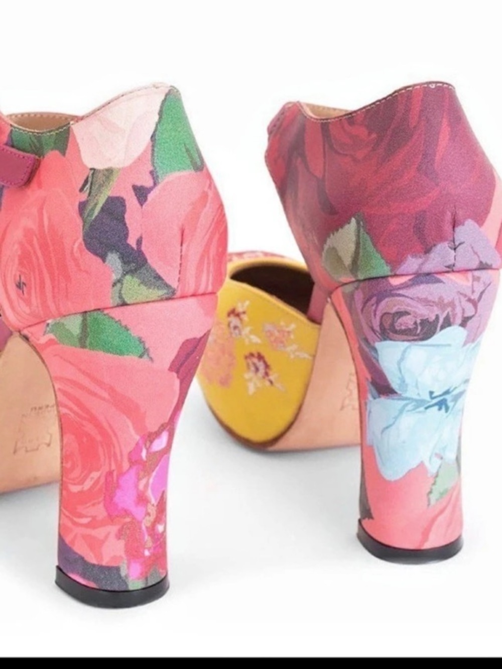 John Fluevog Platform Heels Miracles Flora Embroidered Sz 9.5 runs smaller 9 - Picture 4 of 10